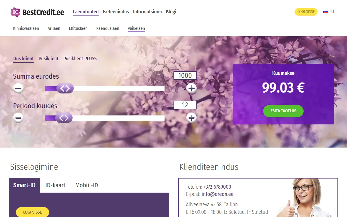 Bestcredit www.bestcredit.ee — koduleht