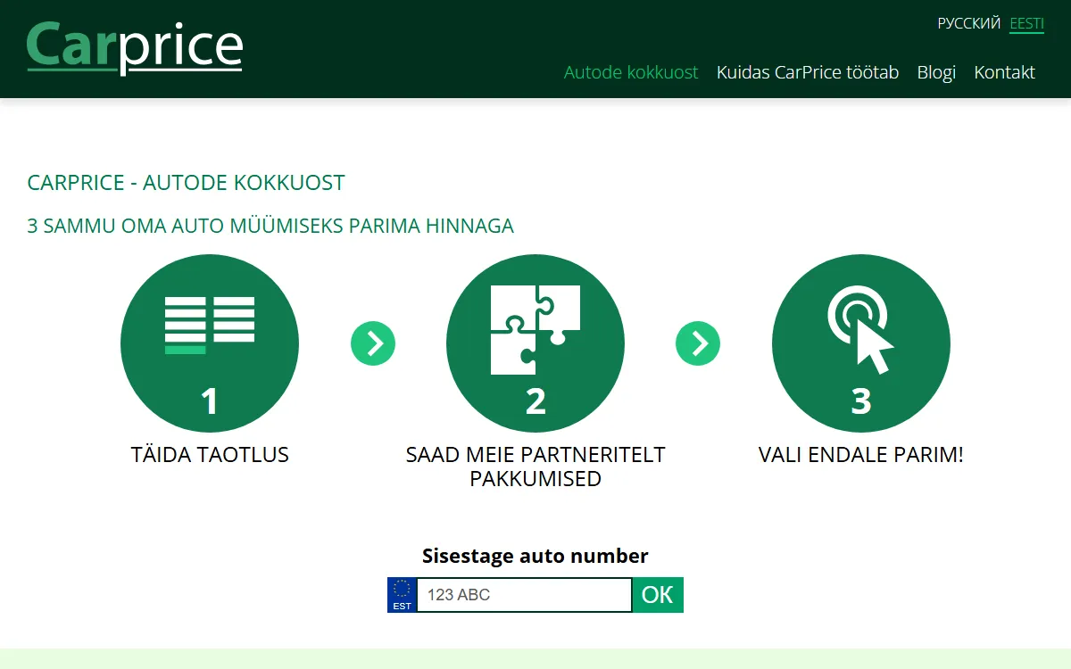 CarPrice www.carprice.ee — koduleht