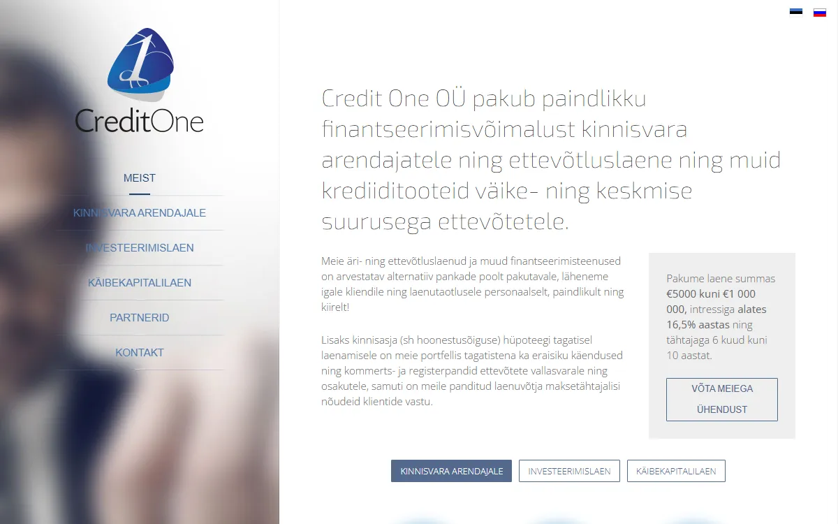 Credit One www.creditone.ee — koduleht