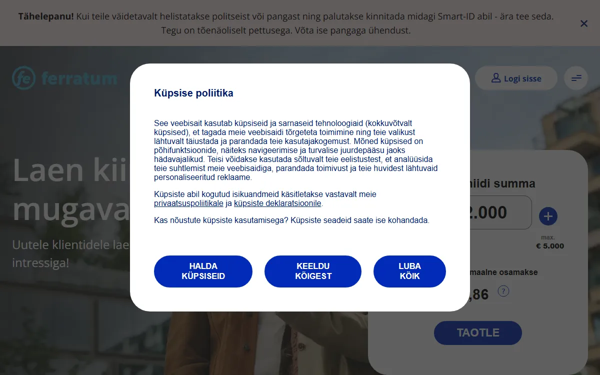 Ferratum www.ferratum.ee — koduleht