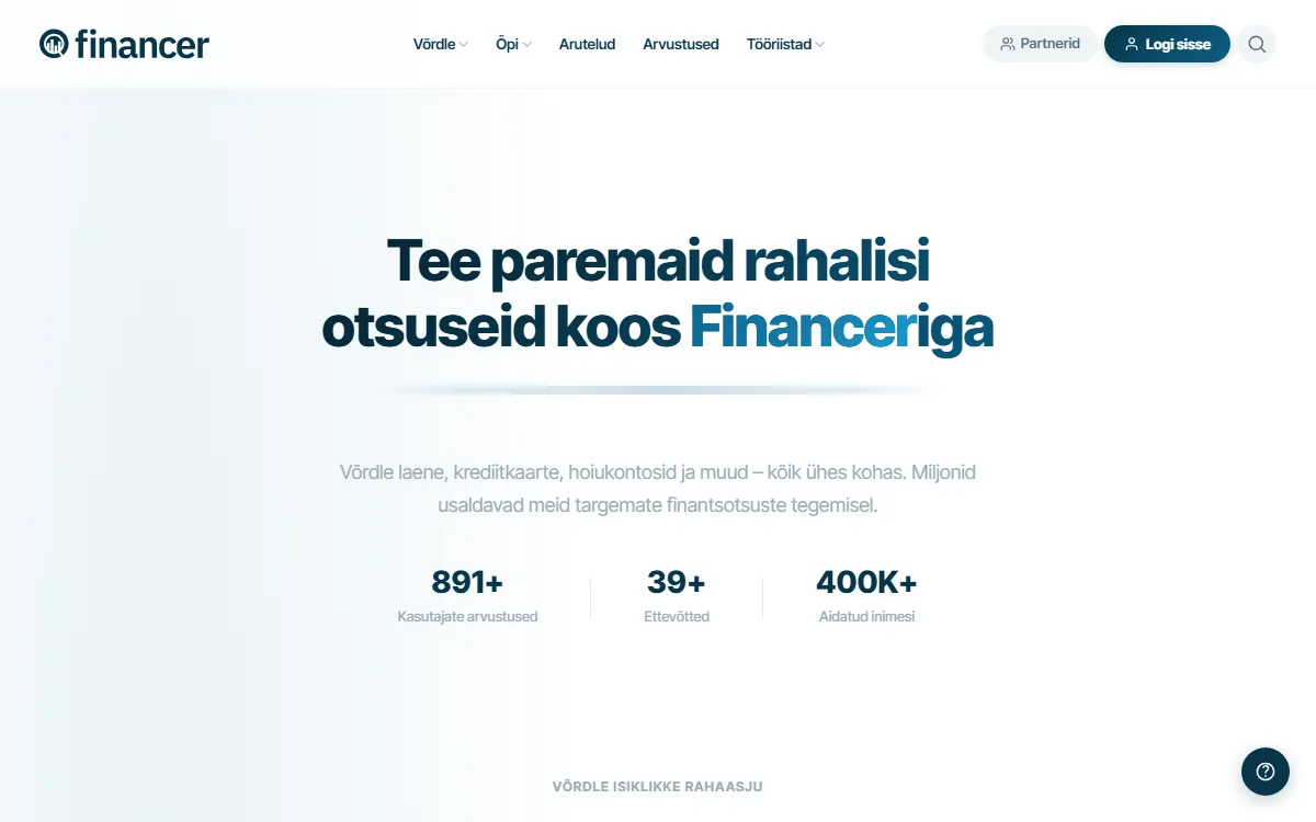 Financer financer.com/ee — koduleht