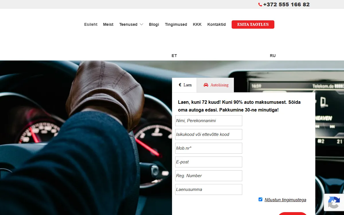 Kiirautolaen www.kiirautolaen.ee — koduleht