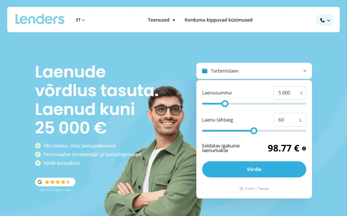 Lenders www.lenders.ee — koduleht