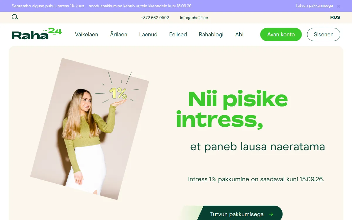 Raha24 www.raha24.ee — koduleht