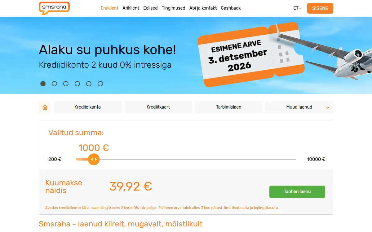 SmsRaha www.smsraha.ee — koduleht