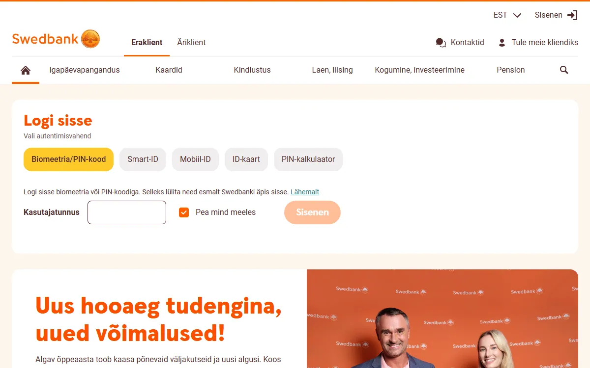 Swedbank www.swedbank.ee — koduleht