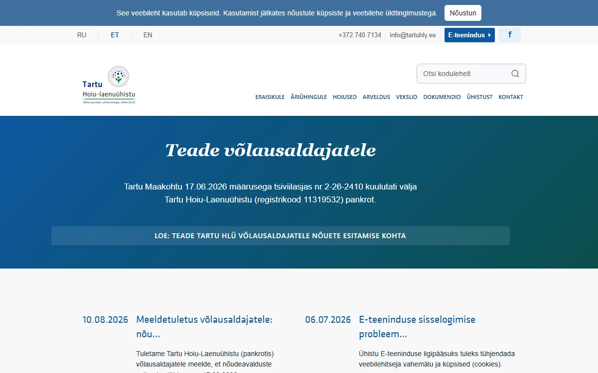 Tartu Hoiu-laenuühistu — arhiiv 2026.-0.2-